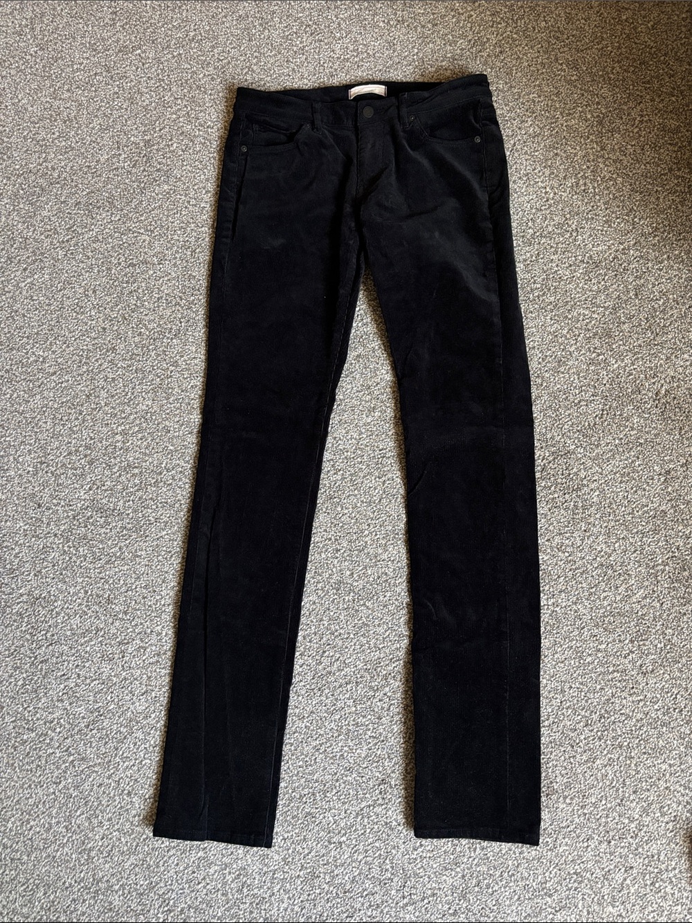 Black Slim Corduroy Pants